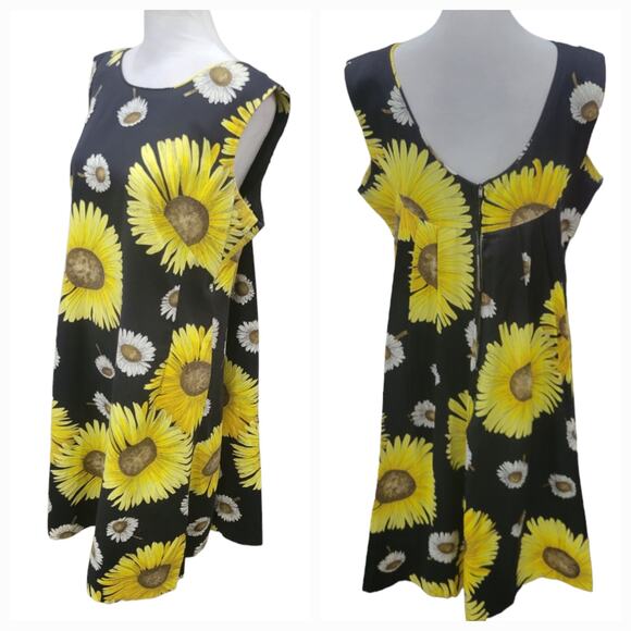 Vintage Rhapsody Sunflower Dress‎ Women’s Medium Yellow Sleeveless Knee Length - Picture 1 of 15